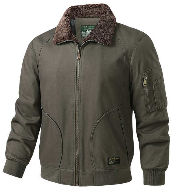 美式復古飛行夾克外套，翻領商務工裝大碼加絨棉衣，冬季男士外套