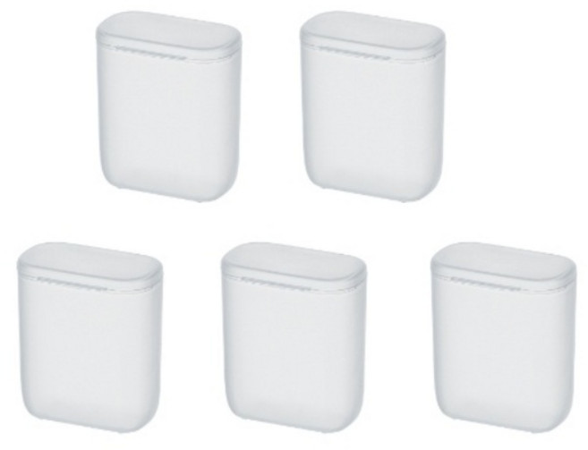 반투명 수납 케이스 보관함 미니 수납함 이어폰 충전기 선 정리 서랍 정돈 케이블 보관 악세사리, 화이트, 5개