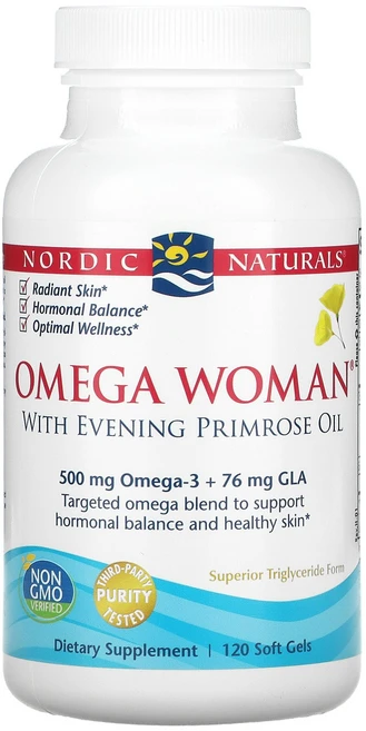 노르딕 내추럴스 여성 오메가3 우먼 달맞이꽃종자유 500mg 120소프트젤 감마리놀렌산, 1팩, 120정 - 쿠팡