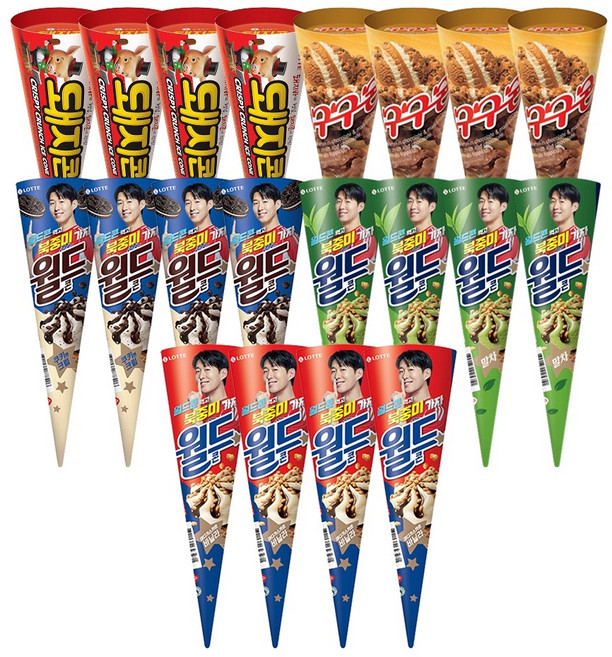 콘아이스크림 5종 20개 월드콘 바닐라 + 쿠키앤크림 + 말차 + 구구콘 + 돼지콘, 1세트, 3.2L