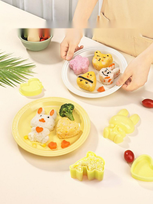 김펀치 김펀칭기 주먹밥틀 김밥틀 도시락꾸미기, 3. 큐트 6종세트 (쉐이커주걱)