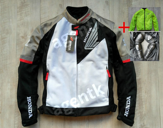 혼다 오토바이 매쉬자켓 방풍 자켓 재킷 통기성 슈트 보호 메쉬, 흰색 여름, L