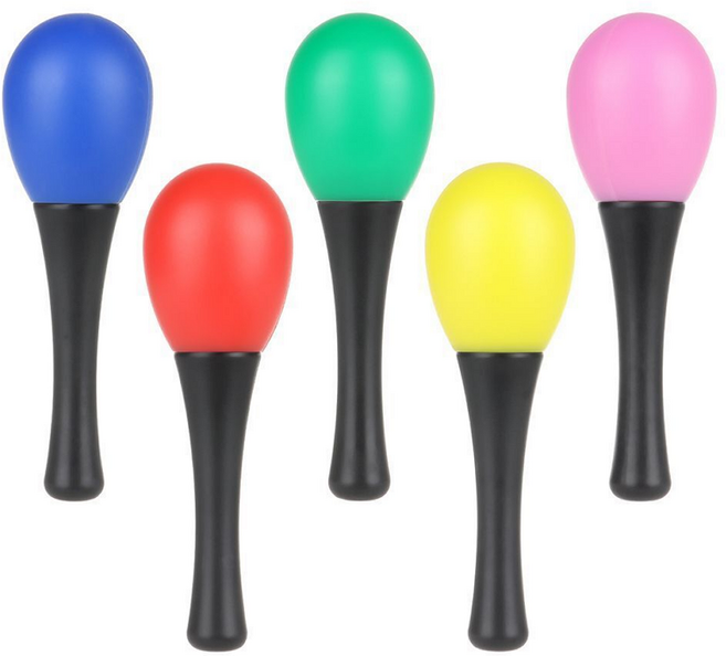 BGM 마라카스 악기 5개 (파랑1개 빨강1개 초록1개 노랑1개 분홍1개)