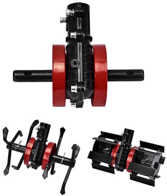 예초기 날 부착 부속 텃밭 밭갈이 예초 잡초 제거 만능 로타리 2종 세트, 만능로타리 - 2종세트, 1개