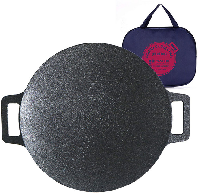 키친아트 라운드 멀티 캠핑 그리들팬 + 전용가방 세트, 25cm, 1개
