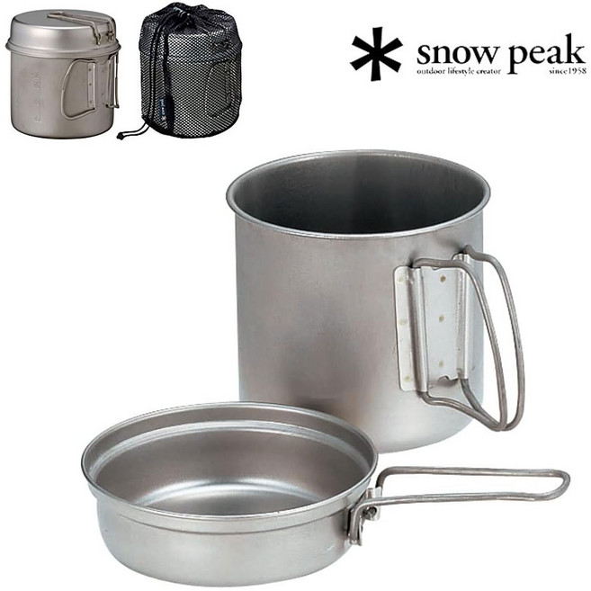 스노우피크 티타늄 쿠커 캠핑 코펠 세트, 1세트, 트렉 900