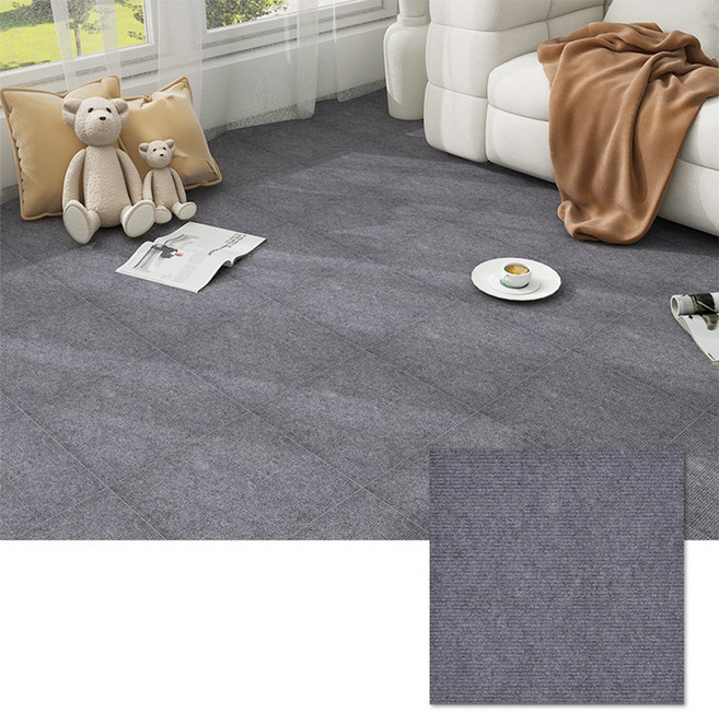 베라스코 미끄럼방지 타일 카페트 30 x 30cm, 라이트그레이, 20개