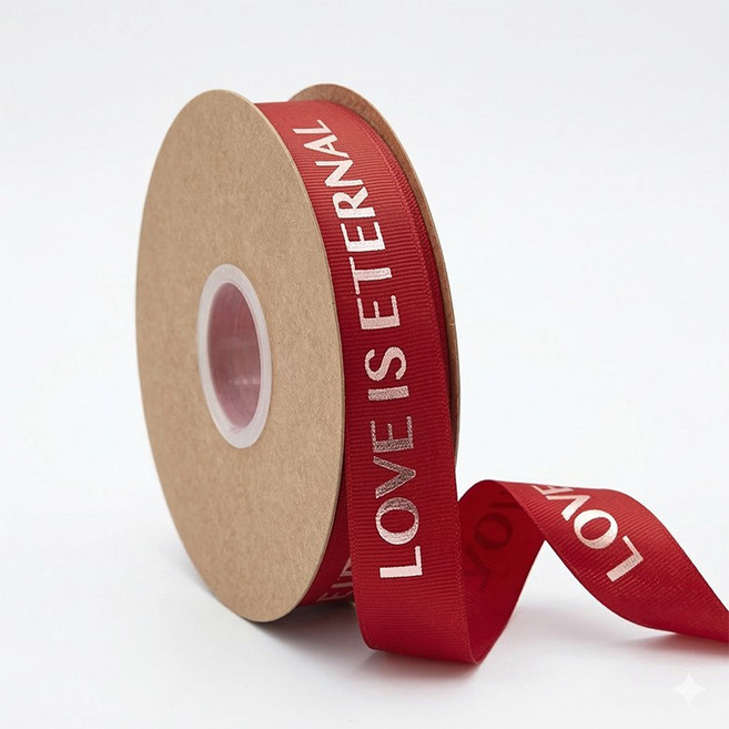 밴드세상 골드 영문 레터링 리본끈 선물 포장 새틴 공단 2.5cm, 2개, 29m, 버건디-골드레터링