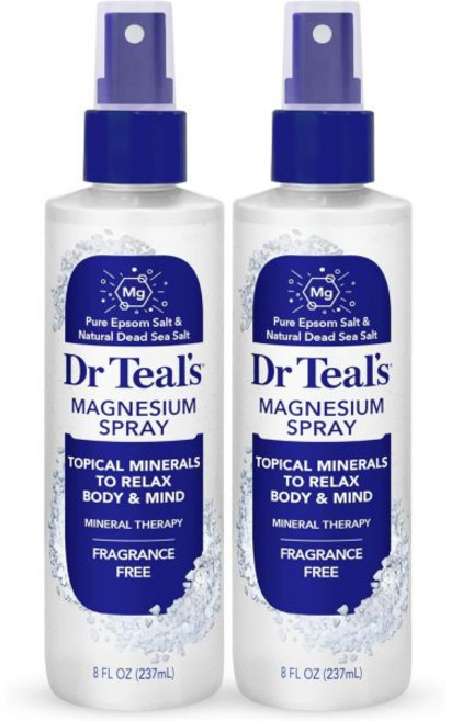 닥터 티얼스 마그네슘 스프레이 자연 사해 소금 향 없음 8액량온스 (2개 묶음)