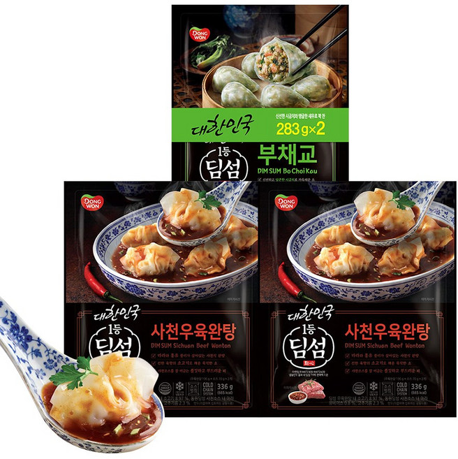 동원 딤섬 부채교 283g x2봉 +딤섬 사천우육완탕 336g X 2개