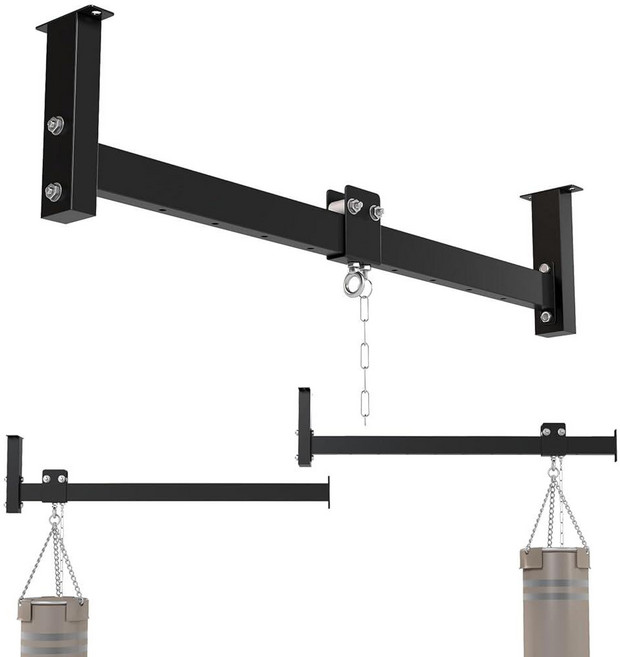 FWTRMRC 천장 펀칭 백 행거 롤러 헤비 높은 하중 지지 용량 벽 마운트 공간 절약 106.7cm(42인치) 길이 홈 짐 무에타이 조절 가능114352, FWTRMRC 천장 펀칭 백 행거, 롤러 헤비 높은 하