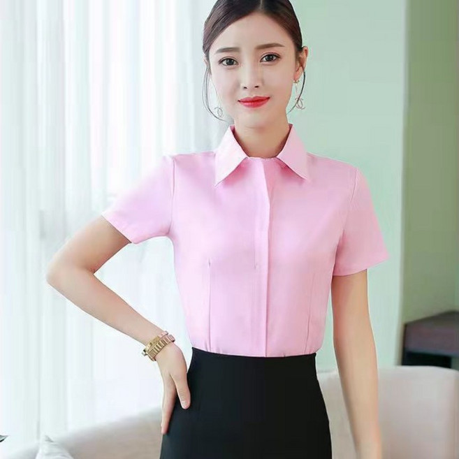 반팔 셔츠 여성 남방 블라우스 유니폼 슬림핏 면접