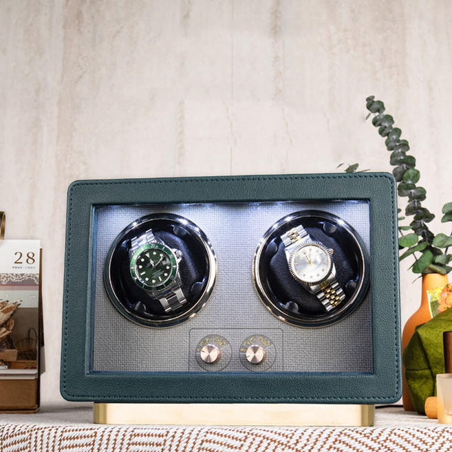 crossinc 와치와인더 시그니처 LED 2구 오토매틱 시계보관함 kc인증