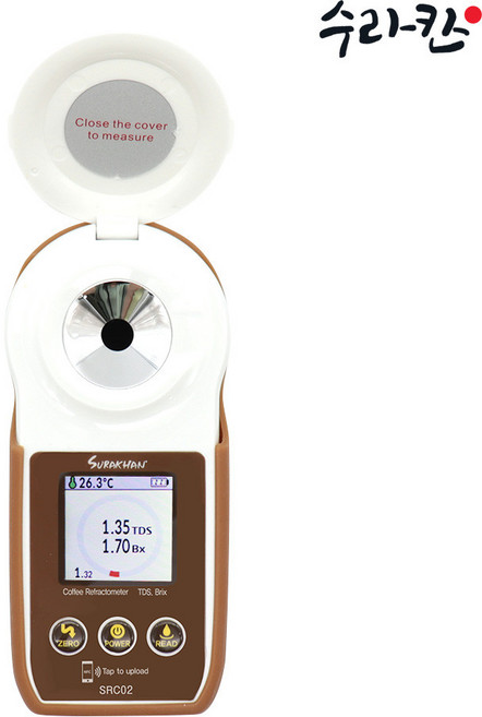 수라칸 국내산 디지털 커피농도계 휴대용 TDS 브릭스 측정기 스마트폰 측정값 저장, 1개