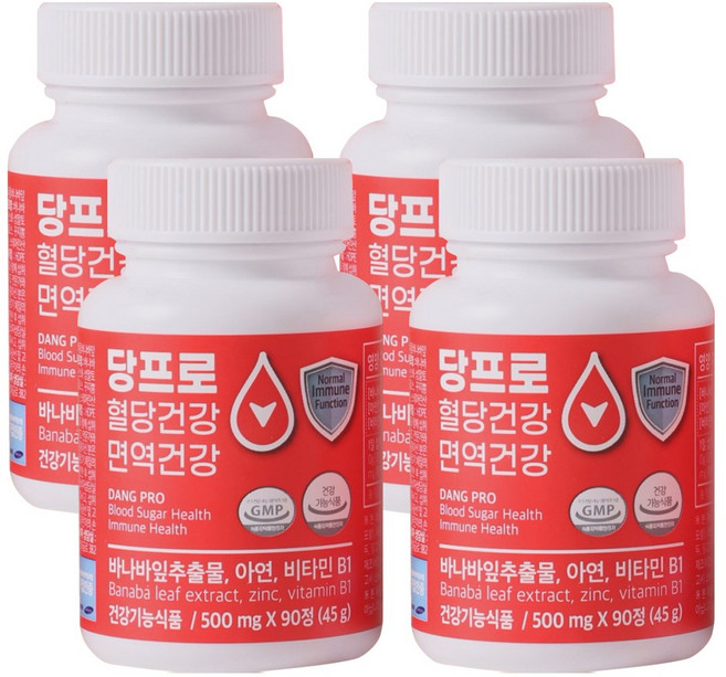 [신박한생활] 당프로 혈당 건강 면역건강 12개월분(500mg x 90정 x 4통) 혈압 콜레스테롤 당뇨 관리 영양제, 2세트, 180정