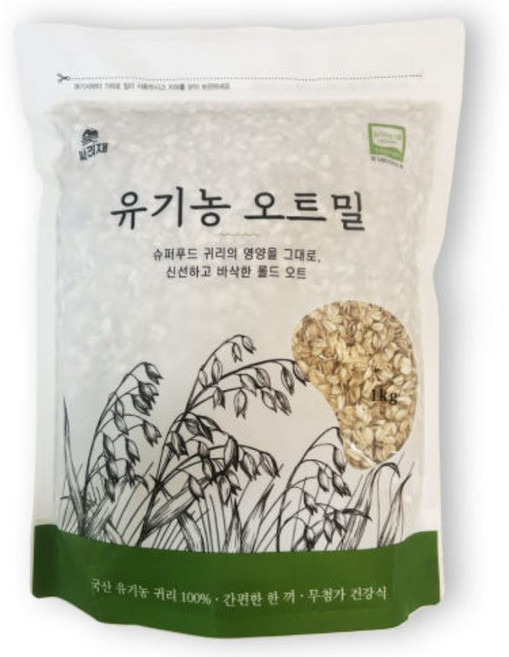 싸리재 100% 국내산 유기농 오트밀 1kg, 1개
