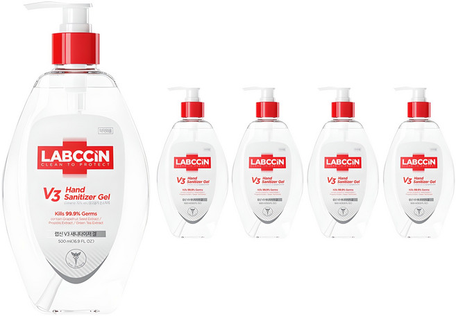 랩신 브이3 새니타이저 겔 손소독제, 500ml, 5개