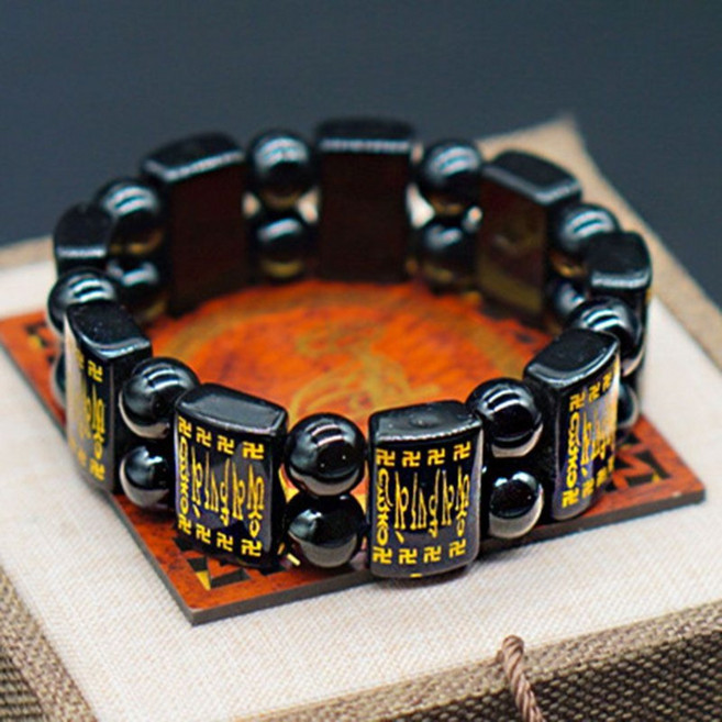 티앤비 신기하게 재물운 들어오는 흑요석 행운 액막이 남녀 커플 팔찌