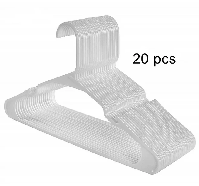 문짝지그 02030PCS 티셔츠 스 헤비 듀티 노치 행거 내구성 및 공간 절약형 옷장 옷걸이 용 스틱, 09 WHITE20PCS