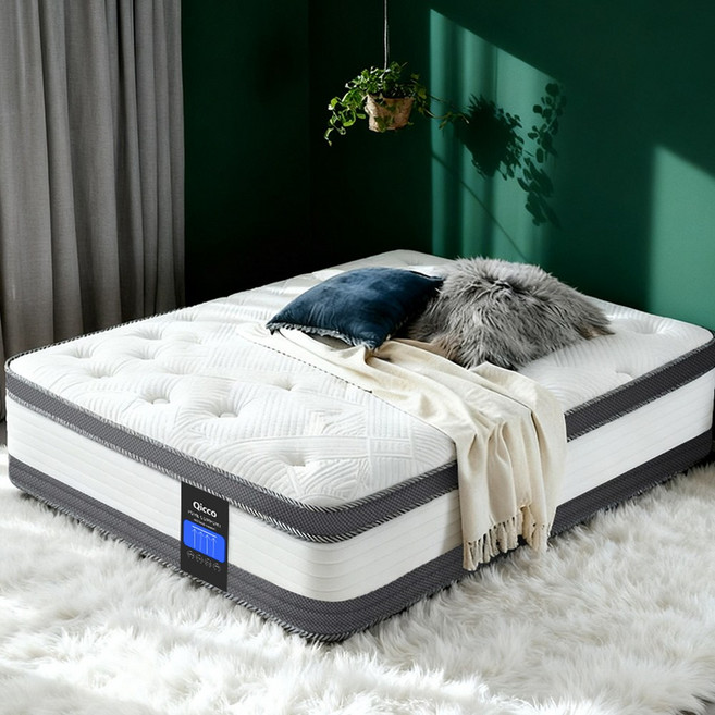 Qicco 침대 매트리스 무음 포켓스프링 바닥 매트리스, 30cm, 중간