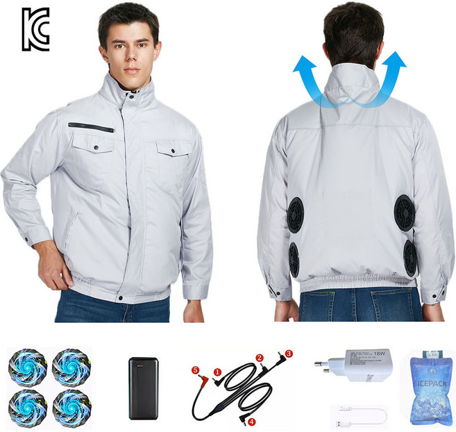 지누오 에어컨자켓 작업복 냉각 아이스 에어 쿨링펜 얼음 선풍기 옷 쿨조끼 냉방 여름 바람막이 쿨링냉풍옷