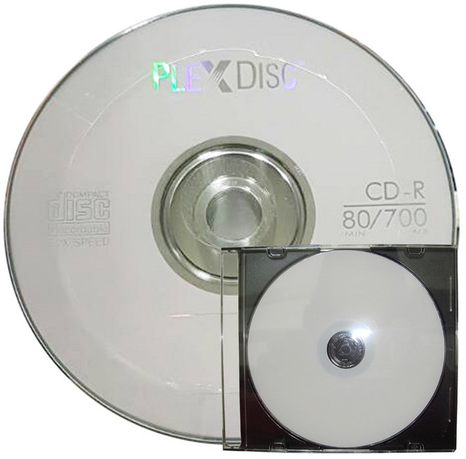 【台灣製造】PLEXDISC A級LOGO CD-R 52X 700MB空白光碟片/燒錄片, 1套, 單片盒裝