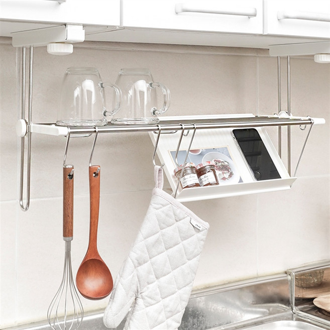 Belca 벨카 다용도 주방랙 싱크대 선반 수납 정리, 1개, 화이트 실버