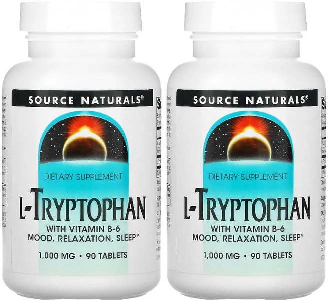 엘트립토판 L-Tryptophan 효능 L-트립토판 1 000mg 90정 소스내추럴스 2병 - 쿠팡