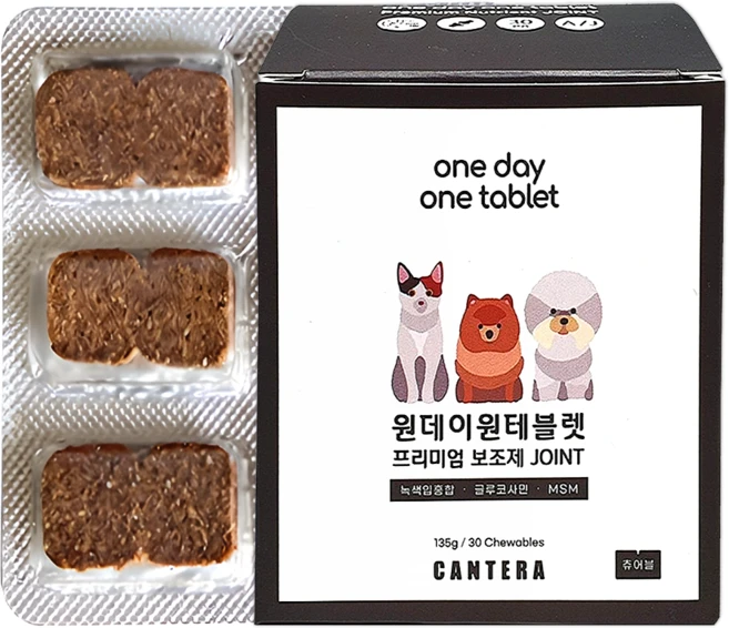 원데이원테블렛 반려동물 영양제, 30회분, 뼈/관절강화, 1개 - 쿠팡