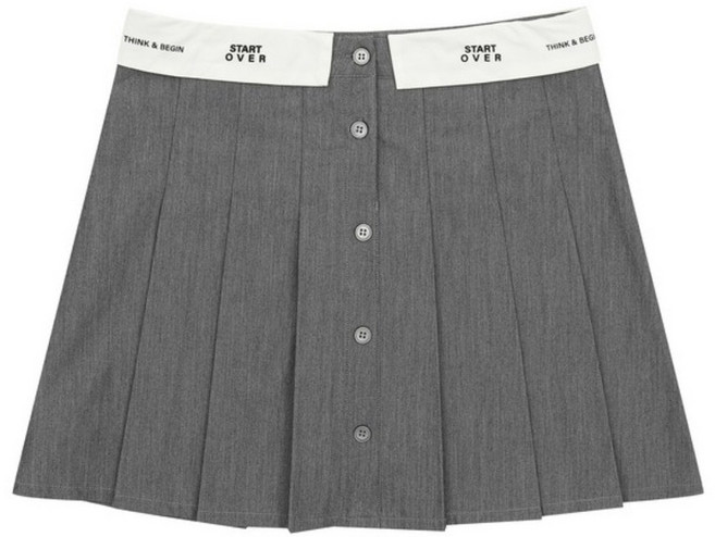 에스핏 속바지 일체형<<>>단추 포인트 주름 치마<<>>.오.비.배.색.S.K.스.커.트. SJY509FCSK07 뉴코아 울산점