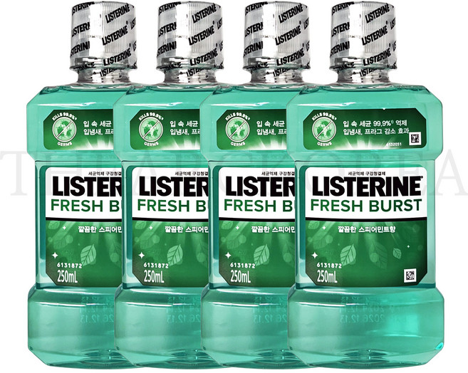 리스테린 후레쉬 버스트 구강청결제, 250ml, 4개