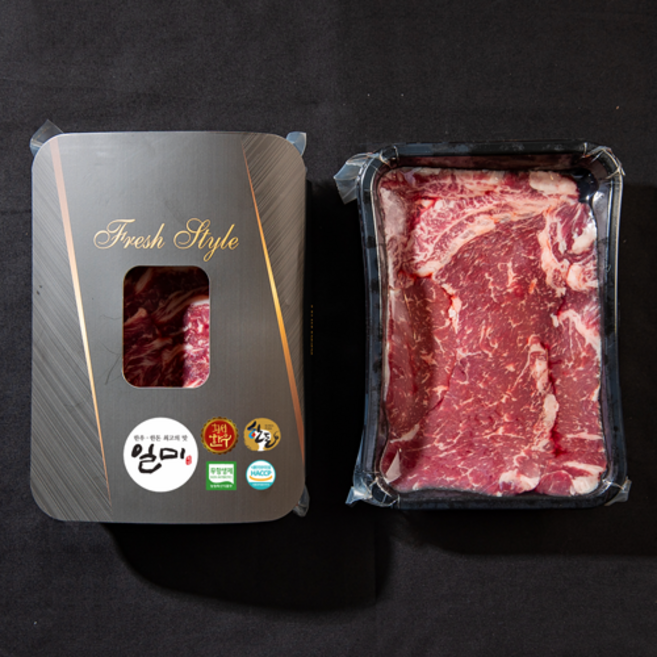 [일미샵 국내산 미나리 한우 등심 1+등급] 프리미엄 한우 등심 450g 돌미나리 150g, 일반 포장, 500