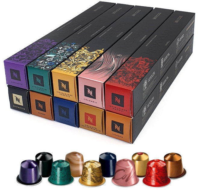 네스프레소 (독일직배송) 정품캡슐 10줄(100캡슐) 인기캡슐 모음 캡슐커피, 1개