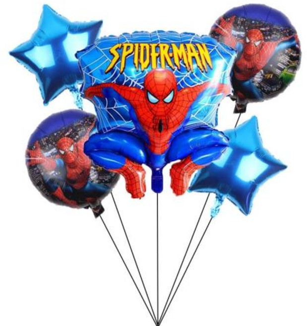 스파이더 맨 생일 파티 장식 식기 풍선 플레이트 컵 배경 키트 마블 스파이더 맨 테마 데코 세트 소년 호의 공급, 10inch, 52)SpiderMan Balloon