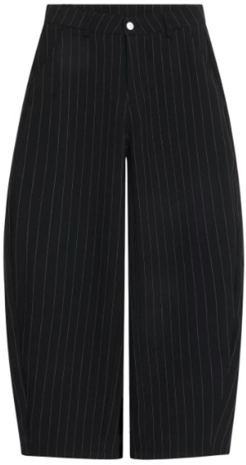 BT3 復古寬鬆條紋西裝長褲 垂墜感落地闊腿褲