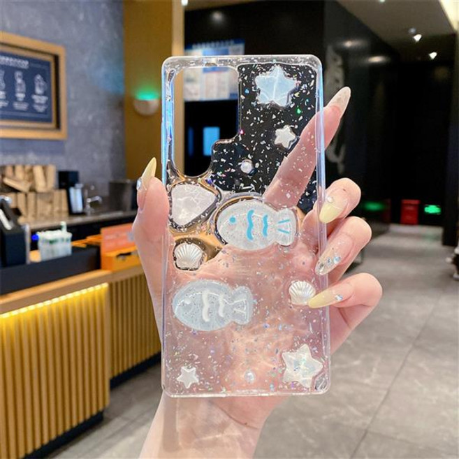 갤럭시 s25 s24 s23 s22 a35 a34 a25 a16 a15 예쁜 펄 물고기 조개 레진 데코덴 투명 글리터 젤리 케이스