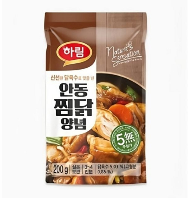 하림 간편요리양념장 신선한닭육수 안동찜닭양념 200g eun30163UI, 1g, 1개