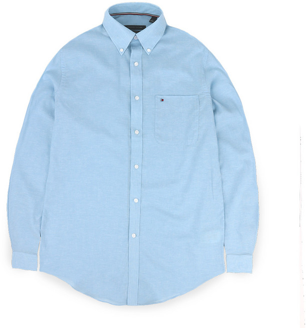 [타미힐피거] 남성 클래식핏 린넨 코튼 셔츠 스카이 (TH114)