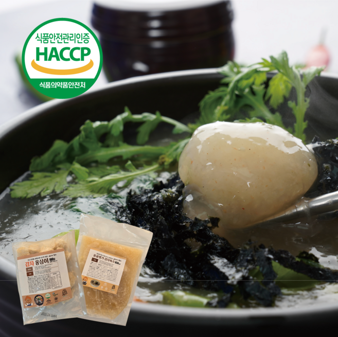 옹골몽골HACCP 국산 쫀득한 강원도 비건 감자옹심이 자취생을위한 (옹심이180g2봉+비법해물육수1팩세트), 180g, 2세트