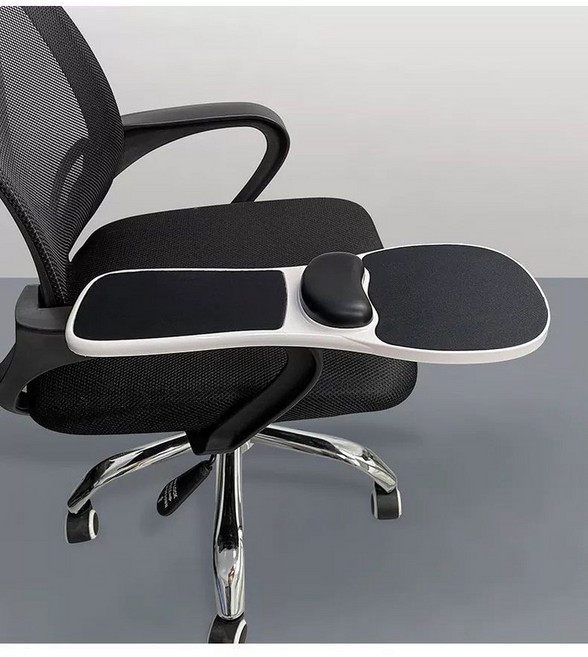 의자 팔받침형 마우스패드 고정 팔걸이 거치대 확장 브래킷, 블랙앤화이트 의자전용