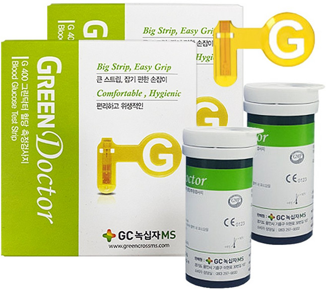 녹십자 그린닥터 혈당검사지 2박스(100매) 혈당측정지 시험지 [메디캣출고], 2개, 50매입