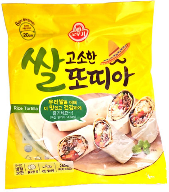 (무)(냉장)오뚜기 고소한쌀또띠아240gX1개, 240g, 1개
