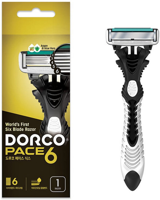 도루코 PACE6 휴대용면도기 SX A100-1P, 100개, 6중날, 1개입