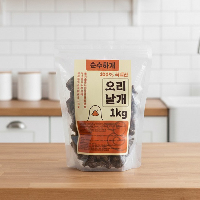 순수하개 사사미 대용량 국내산 수제 강아지간식, 1개, 1kg, 오리날개