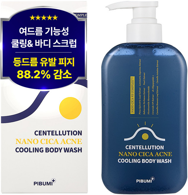 [여드름 기능성] 피부미 센텔루션 나노시카 쿨링 등드름 바디워시/바디 스크럽/우디향 청소년 사춘기 냄새완화, 500ml, 1개
