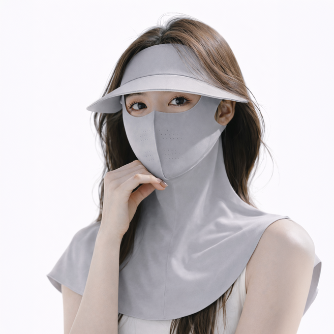 비플로 쿨에어 썬가드 풀페이스 자외선차단 마스크, 쿨라이트그레이, 1개