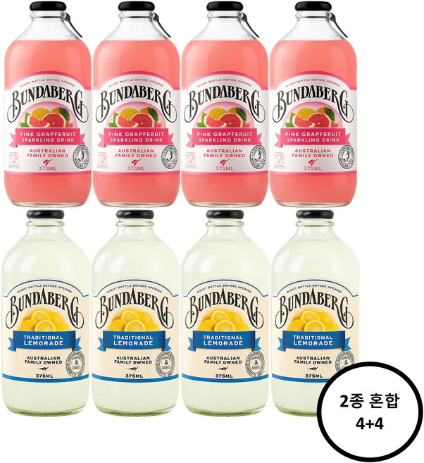 분다버그 375ml 핑크자몽4개+트레디셔널 레몬에이드4개 총8개, 8개