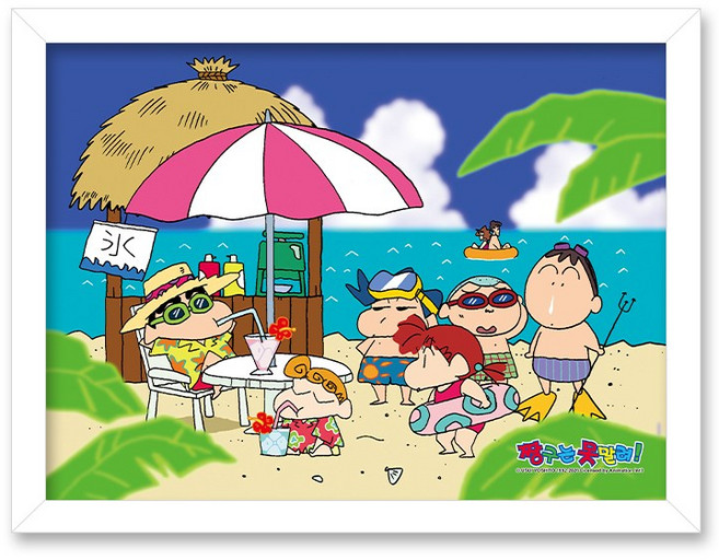 300피스 직소퍼즐 짱구는 못말려 해변의 친구들 액자세트, 학산문화사, 아이엔피