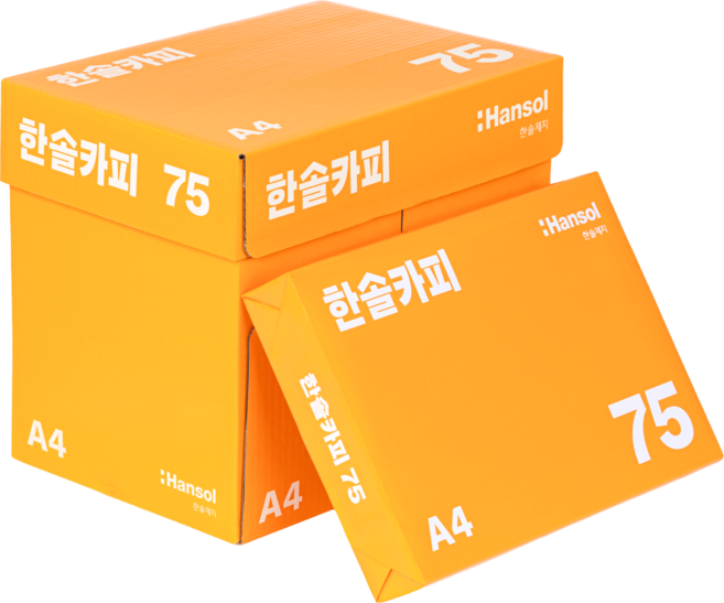 한솔제지 A4용지 복사용지 75g 2박스 5000매, 5000