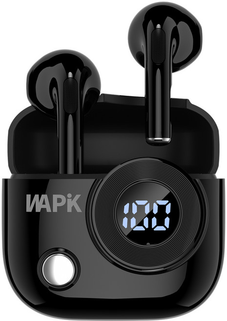 와피크 노이즈 캔슬링 오픈형 무선 블루투스 이어폰 R6 BT5.4, 블랙